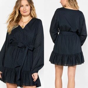 Outerknown Black Organic Cotton Lulu Long Sleeve Dress